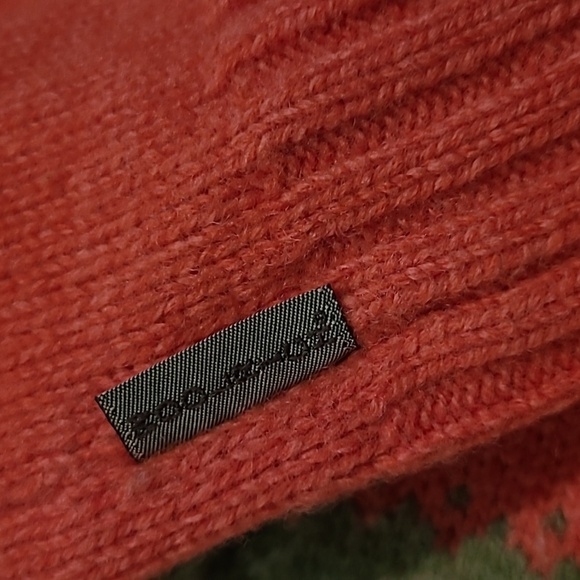 WoolRich Lambs Wool Winter Coral Heather Fair Isle 1/4 Zip Wmns 2XL Sweater Warm - Picture 10 of 16